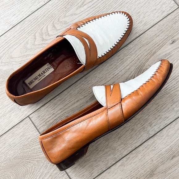 Amazing True Vintage Bruno Martini Italian Leather Loafer Shoes Made In Italy main image 5